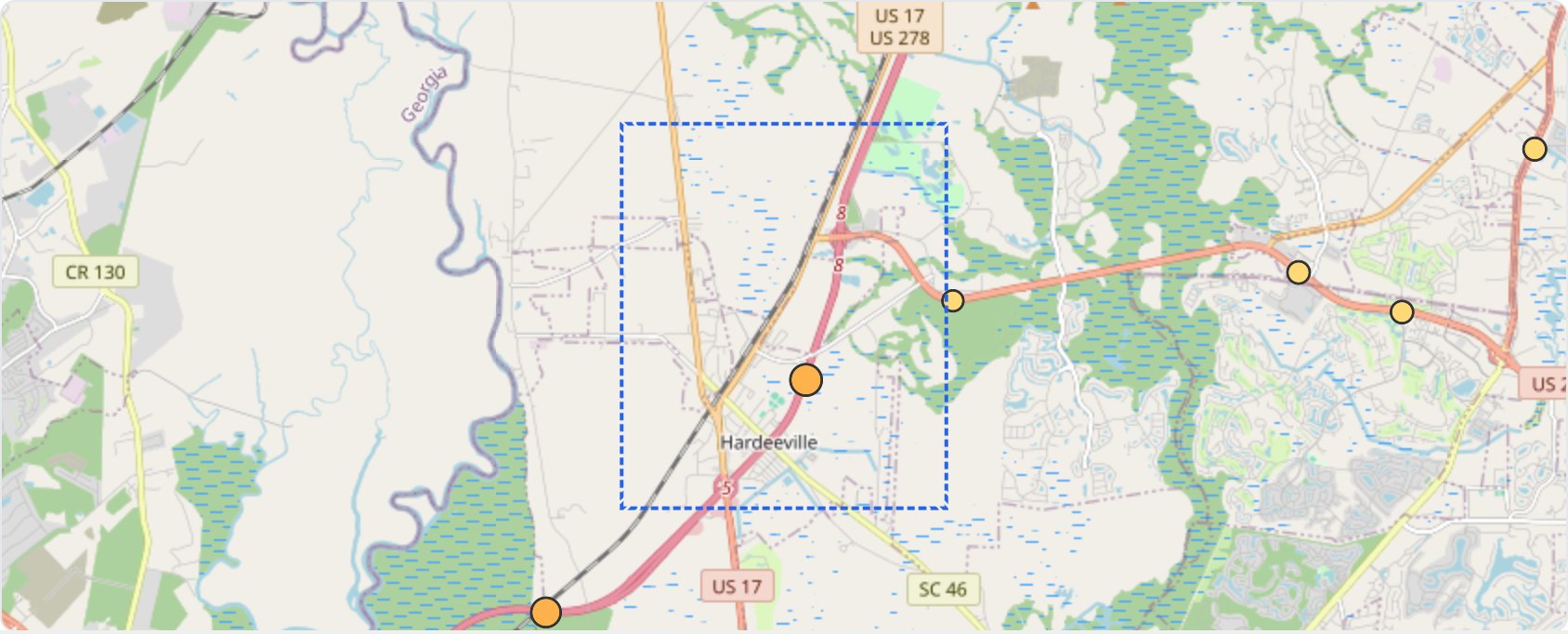 I-95 / US-278 corridor volume context at the Hardeeville interchange